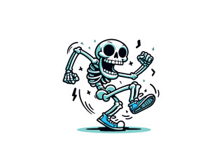 Fototapeta premium Funny skeleton , Halloween T-shirt Design, Generative AI