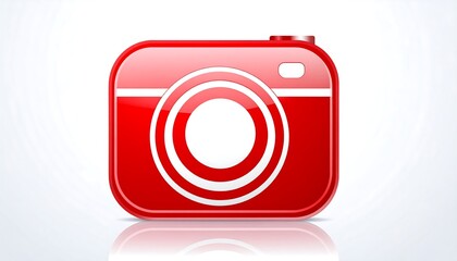 Red glossy camera icon