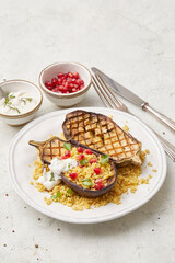 Stuffed eggplant with couscous