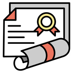 Certification lineal color icon