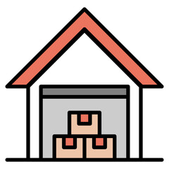 Warehouse lineal color icon