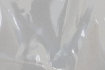 Plastic wrap transparent texture overlay effect. Polyethylene packaging of vinyl wrap or cd cover. Shrink crumpled plastic bag sleeve, package mockup illustration
