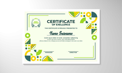 Modern flat certificate design template