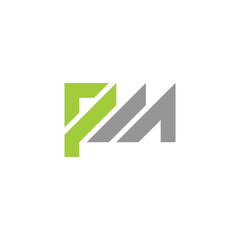 Obraz premium PM Monogram Modern Geometric Logo