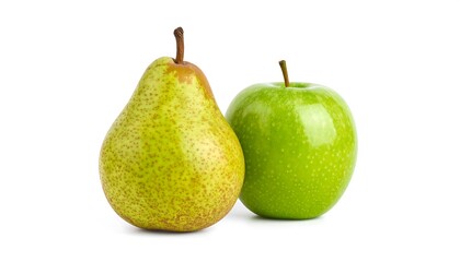 Two fresh fruits on white background