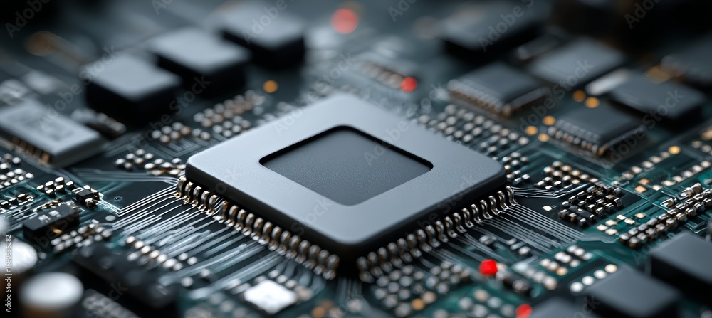 Aufkleber computer microchip. generative ai technology.
