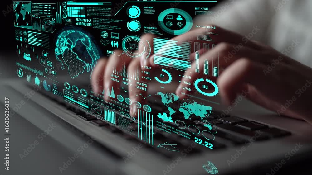 Poster data center monitoring dashboard visualize network performance, connection status, usage rate, and t