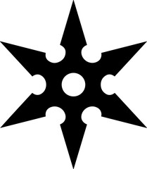Ninja star silhouette vector flat illustration design.