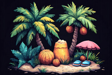 Bright Coastal Scene Full of Summer Memories