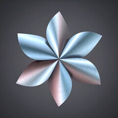 Metallic flower shape on dark background