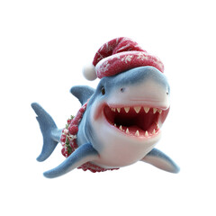 Jolly Jaws A Festive Shark in Santa Hat for Christmas