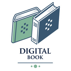 Book logo design digital bool logo vector design