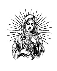 the girl with a sword in a hand