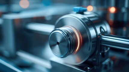 Fototapeta premium Intricate details of industrial machinery, showcasing precision engineering and manufacturing processes.