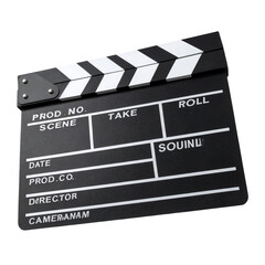 Obraz premium Movie Clapperboard 3d rendered, isolated on transparent background 