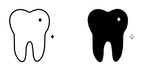  clean teeth icon white on background