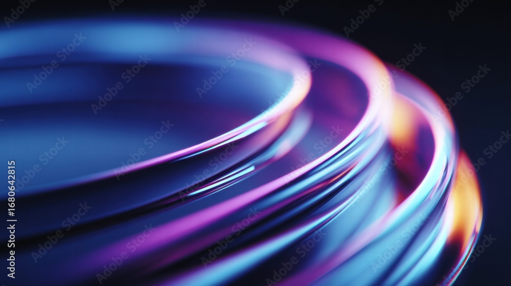 Poster vibrant abstract curves creating a dynamic interplay of colors and light.