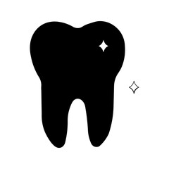 clean teeth icon white on background