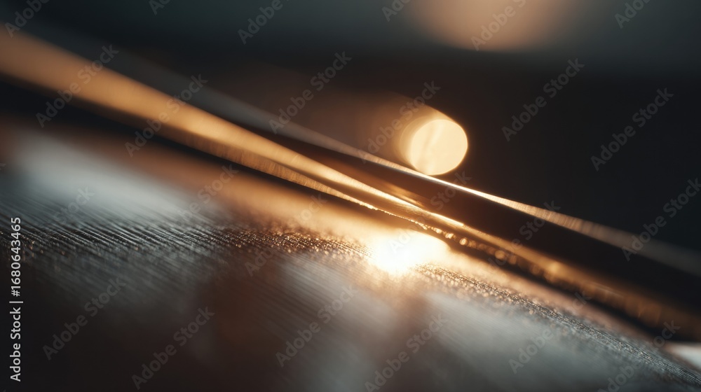 Poster an abstract image featuring golden light creating elegant lines and textures.