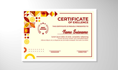 Modern flat certificate design template