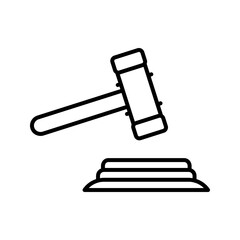 judge's decision icon white on background