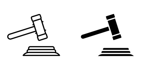  judge's decision icon white on background
