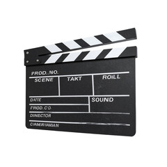 Movie Clapperboard 3d rendered, isolated on transparent background