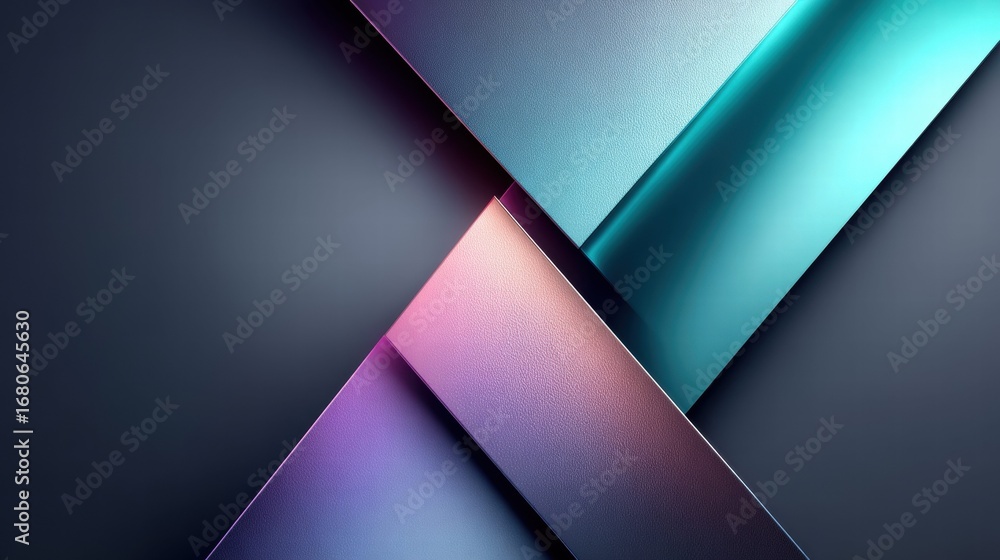 Poster a stylish abstract design with layered geometric shapes and gradient colors.
