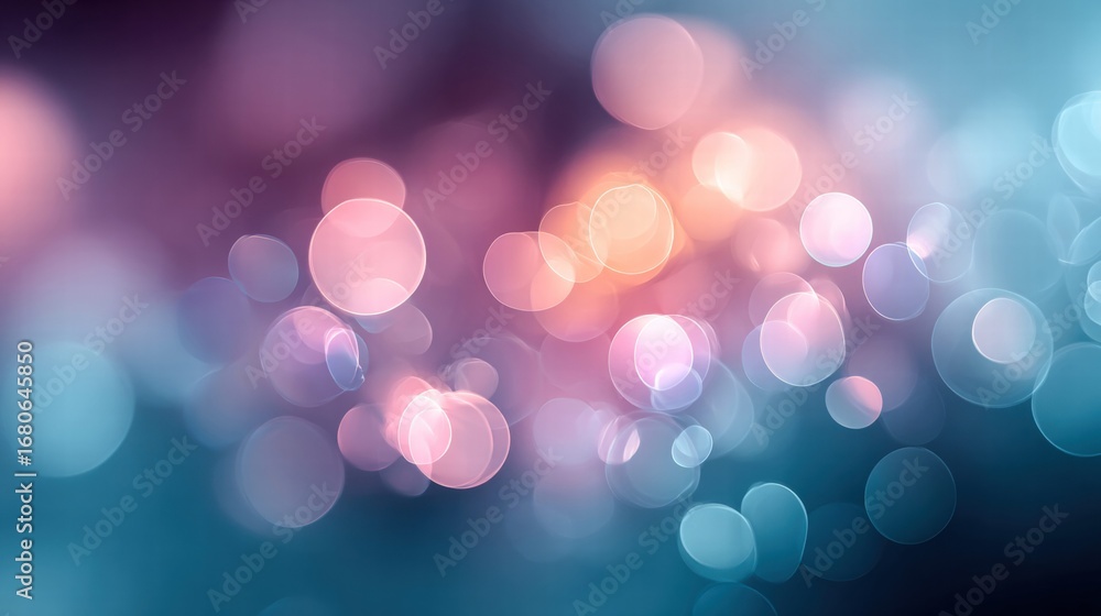 Aufkleber soft bokeh lights create a dreamy and colorful abstract background with pink and teal hues.