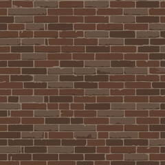 Fototapeta premium Rustic brick wall with variations in shades of brown and red. Detailed texture of a classic brick facade with mortar joints.