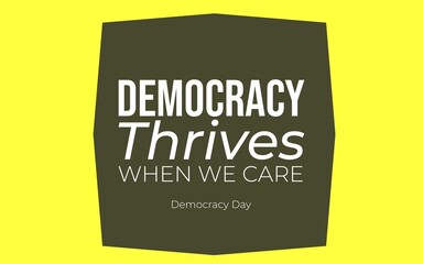 Encourage civic engagement with this democracy thrives banner. Perfect for Democracy Day campaigns, political events, and social justice initiatives.