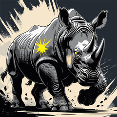 angry rhino vector