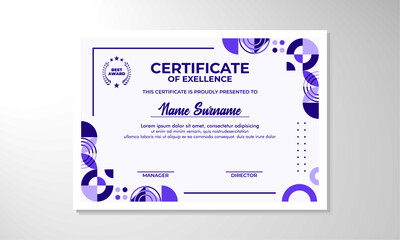 Modern flat certificate design template