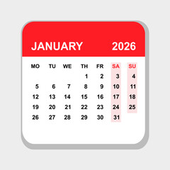 January 2026 Calendar Template