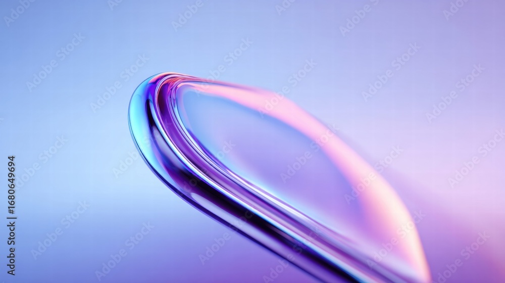 Poster this abstract image showcases a smooth, iridescent curve with a gradient of colors.