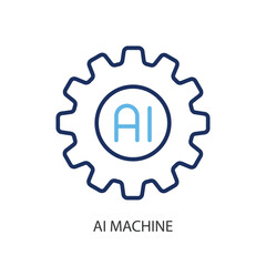 Ai machine thin line vector icons.