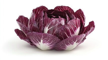 Obraz premium Radicchio rose, vegetable, food, white background, healthy eating, recipe ingredient