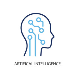 Artifical intelligence thin line vector icons.