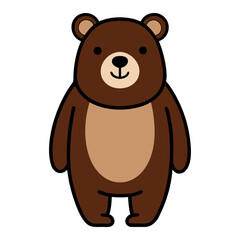 Fototapeta premium friendly bear freehand drawn cartoon character