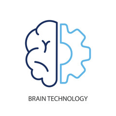 Brain technology thin line vector icons.