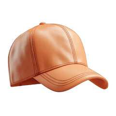 Fototapeta premium Peach-toned baseball cap, smooth leather-like texture, 3D rendering
