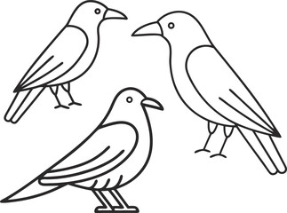 Obraz premium Illustration of three birds, perfect for nature, wildlife, or creative design projects and ornithology and birdwatching