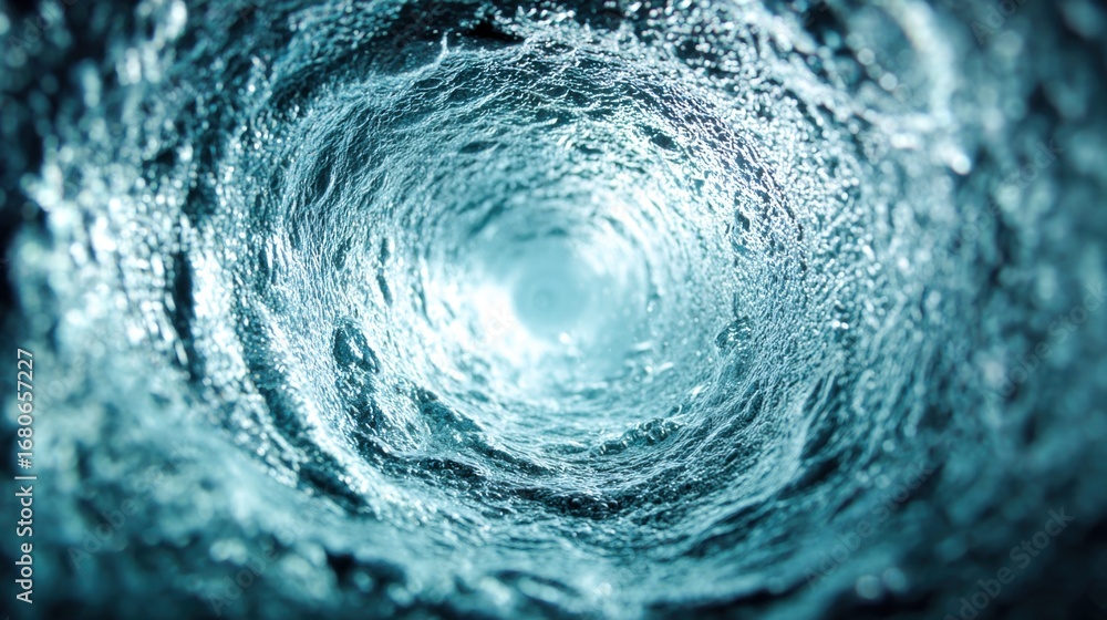 Aufkleber intriguing artistic image of a watery vortex with light in the center, creating a sense of depth and