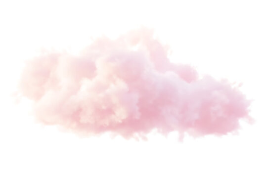 Fluffy pink cloud on white background png isolated on... isolated on a transparent background