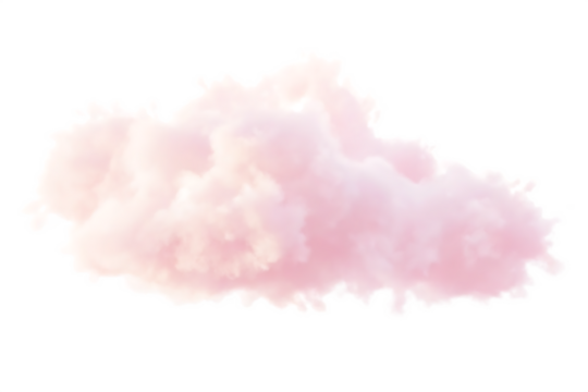 Fluffy pink cloud on white background png isolated on... isolated on a transparent background