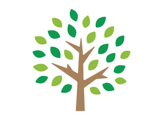 Fototapeta premium 葉の生い茂った、木のアイコンのイラスト