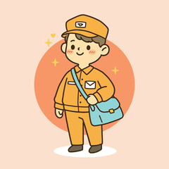 Fototapeta premium Cartoon Postman Illustration.