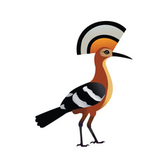 Cut bird slender crown illustration 