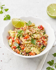 Bulgur with vegetables and sumac