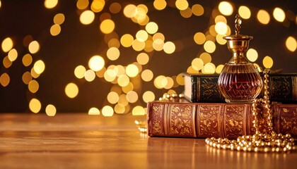 Cozy scene featuring a candle and book with sparkling style invoking relaxation and calm